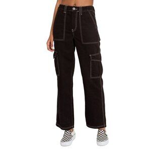 Urban Outfitters BDG Relaxed Skate Jeans Black Snap Cargo Pockets Size 30